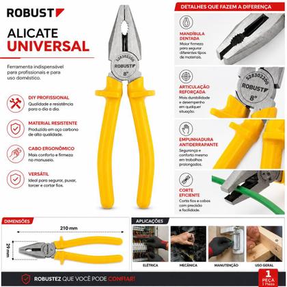 Imagem de Alicate Universal 8 Polegadas Profissional Robust