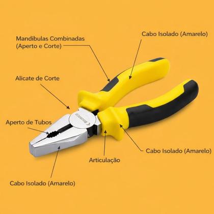 Imagem de Alicate Universal Cabo Emborrachado Profissional