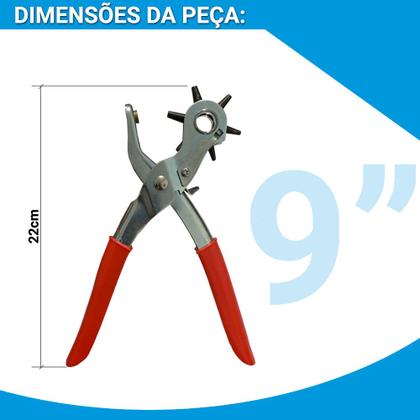 Imagem de Alicate Vazador Furador Com 6 Bicos 9Pol. Para Chinelo/couro