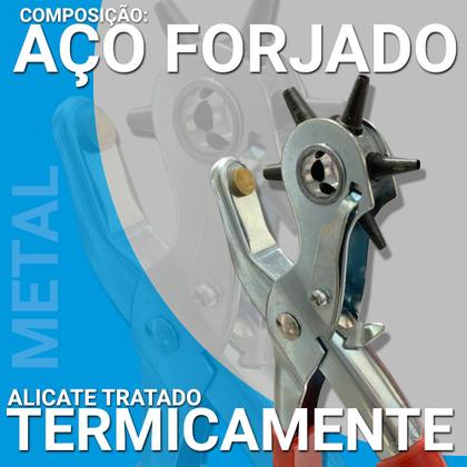 Imagem de Alicate Vazador Furador Com 6 Bicos 9Pol. Para Chinelo/couro