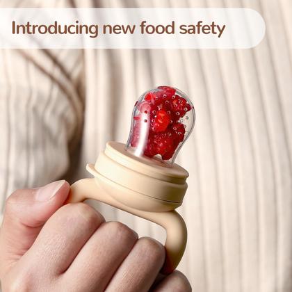 Imagem de Alimentador de frutas para bebês de silicone com bandeja para freezer, pacote com 2 e mais bolsas