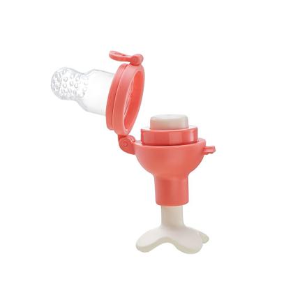 Imagem de Alimentador de frutas vegetais infantil Espiral Impulsionado bebê pastador de silicone seguro Mamilo BPA Livre Chupeta (vermelho)