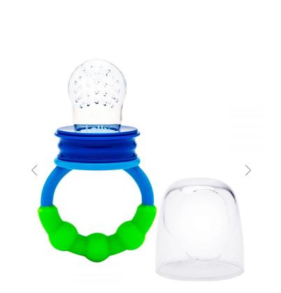 Imagem de Alimentador de Silicone com Tampa Protetora e Alça com bolinhas macias 6+ meses