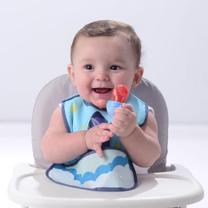 Imagem de Alimentador infantil de silicone tam unico pimpolho azul/rosa