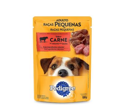 Imagem de Alimento Pedigree Ração Úmida Sachê Carne ao Molho para Cães de Raças Peq. Leve 12 Pague 10 100G CD