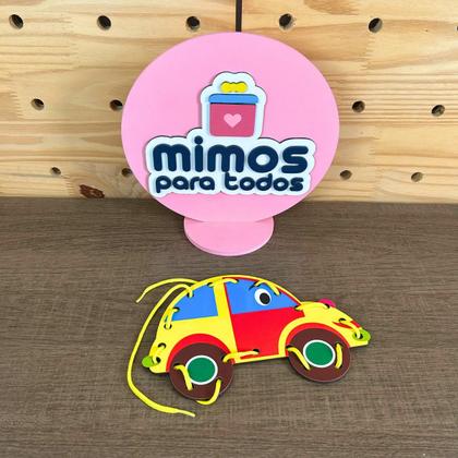 Imagem de Alinhavo Infantil Coordenação Motora Brinquedo Educativo - Maninho Alinhavos: Alinhavo Gato