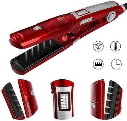 Imagem de Alisador de Cabelo de Cerâmica Profissional, Alisa e Enrola, 5 temperaturas - Vermelha