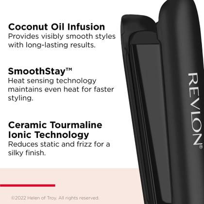 Imagem de Alisador de Cabelo Revlon SmoothStay com Infusão de Óleo de Coco - 1 Polegada
