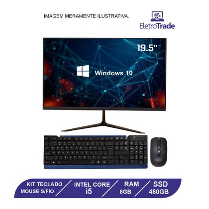 Imagem de All in one 19" Polegadas Flex Computer i5 8GB Ram SSD 480GB Kit Teclado Mouse Sem fio