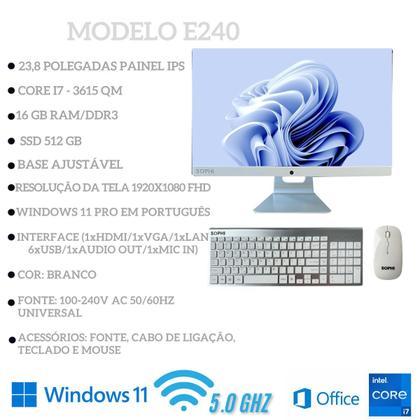 Imagem de All In One Computador Completo Intel Core I7 Ssd 512GB PC 16gb Ram Tela 23,8 win11 Full Hd Teclado mouse sem fio bivolt wifi bluetooth