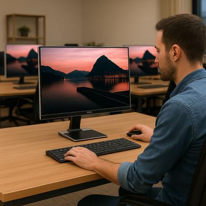 Imagem de All In One Computador Intel Core I7 Ssd512gb 16gbram tela 23,8 pol Full HD Completo Pc wifi teclado mouse sem fio Webcam 5.0mp Windows 11