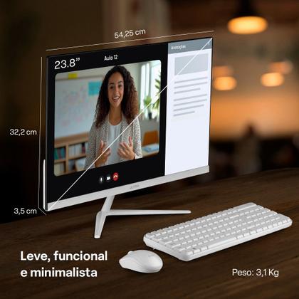 Imagem de All in One, Windows 11 Home, Intel Celeron 4GB 120GB SSD, Tela 23,8 FHD Ultra
