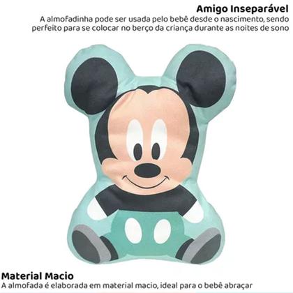 Imagem de Almofada 2d Recém Nascido Bebe Infantil Macio Mickey Disney Azul Baby Go - 03721