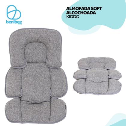 Imagem de Almofada Acolchoada Soft Melange Grafite Carrinho Bebê Kiddo