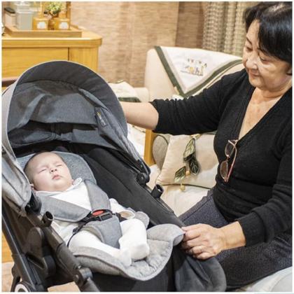 Imagem de Almofada Acolchoada Soft Melange Grafite Carrinho Bebê Kiddo