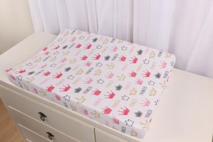 Imagem de Almofada Amamentação + Ninho Redutor Berço Menina + Trocador Cômoda