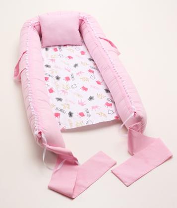 Imagem de Almofada Amamentação + Ninho Redutor Berço Menina + Trocador Cômoda