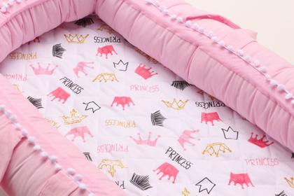 Imagem de Almofada Amamentação + Ninho Redutor Berço Menina + Trocador Cômoda