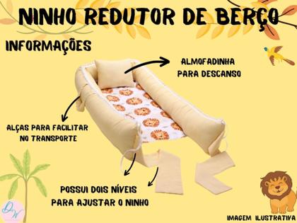 Imagem de Almofada Amamentação + Ninho Redutor de Berço Bebê Menino