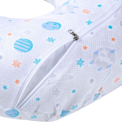 Imagem de Almofada Amamentação Papi com Zíper Planetas Azul