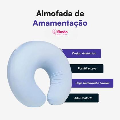 Imagem de Almofada Amamentação Travesseiro Nasa Para Amamentar Envio Rápido - Azul bebê