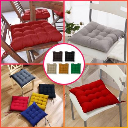 Imagem de Almofada Assento Cadeira Futton Futon 40x40cm Cores Diversas 100% Poliéster