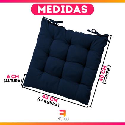 Imagem de Almofada Assento Cadeira Futton Futon 40x40cm Cores Diversas 100% Poliéster
