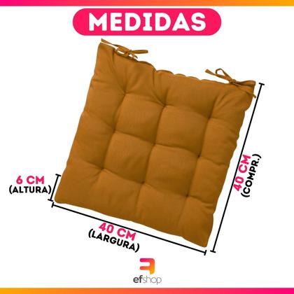 Imagem de Almofada Assento Cadeira Futton Futon 40x40cm Cores Diversas 100% Poliéster