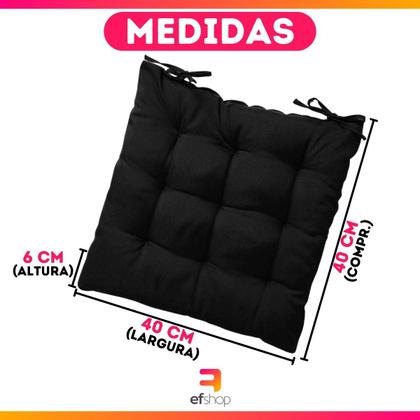 Imagem de Almofada Assento Cadeira Futton Futon 40x40cm Cores Diversas 100% Poliéster