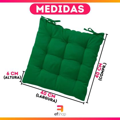 Imagem de Almofada Assento Cadeira Futton Futon 40x40cm Cores Diversas 100% Poliéster