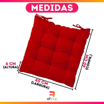 Imagem de Almofada Assento Cadeira Futton Futon 40x40cm Cores Diversas 100% Poliéster