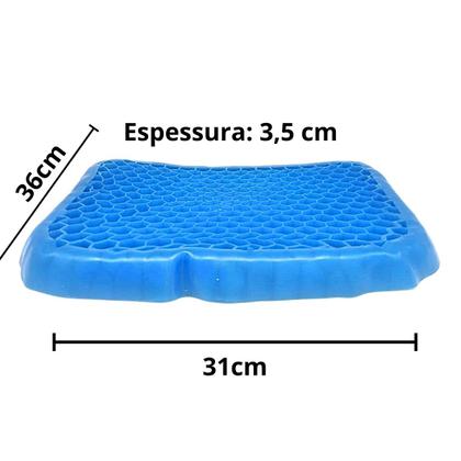 Imagem de Almofada Assento Em Gel Ortopédica C/ Capa para Carro e Cadeiras
