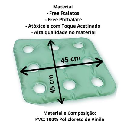 Imagem de Almofada Assento Quadrada e Redonda 2 em 1 - 130kg Hemorroida Pós Operatório Vários Modelos 45x45cm