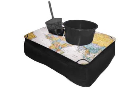 Imagem de Almofada Bandeja Pipoca Balde e 1 Copo Suede Macio e Madeira Personalizado