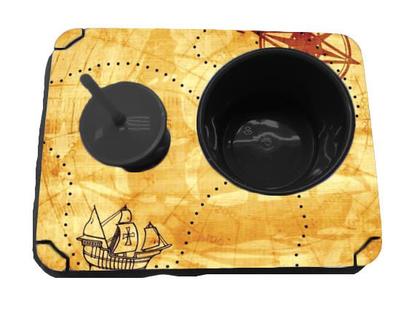 Imagem de Almofada Bandeja Pipoca Balde e 1 Copo Suede Macio e Madeira Personalizado