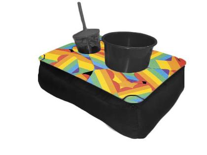 Imagem de Almofada Bandeja Pipoca Balde e 1 Copo Suede Macio e Madeira Personalizado