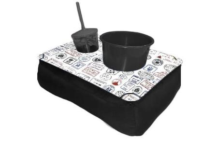 Imagem de Almofada Bandeja Pipoca Balde e 1 Copo Suede Macio e Madeira Personalizado