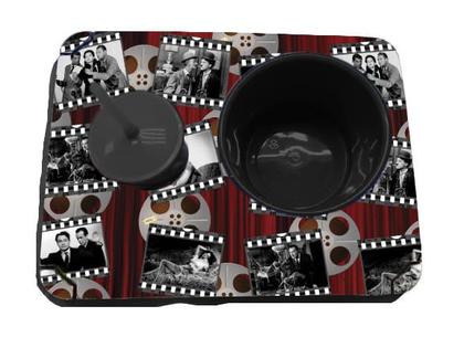 Imagem de Almofada Bandeja Pipoca Balde e 1 Copo Suede Macio e Madeira Personalizado