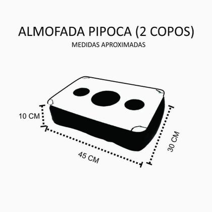 Imagem de Almofada Bandeja Pipoca c/ Balde e 2 Copos Estampas Criativas Personalizada