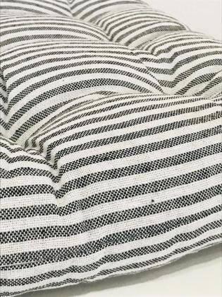 Imagem de Almofada Cadeira Futton Com Amarração 40X40Cm Listras Pretas
