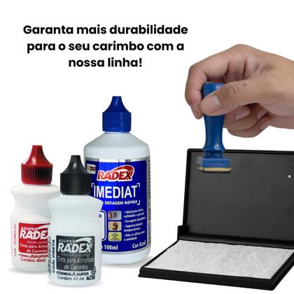 Imagem de Almofada Carimbeira Grande Com 2 Tintas Preta 40ml