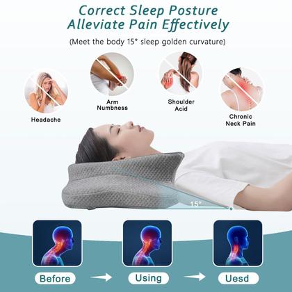 Imagem de Almofada cervical de pescoço CHxxy para alívio da dor, espuma viscoelástica para dormir