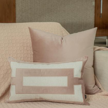 Imagem de Almofada Coleção Brunello Bordada Rosé Retangular