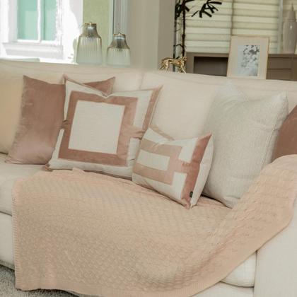 Imagem de Almofada Coleção Brunello Bordada Rosé Retangular