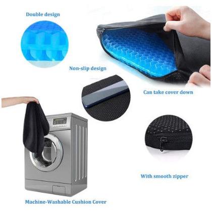 Imagem de Almofada Com Capa Em Silicone Gel Para Assento Banco de Carro Escritorio Ortopédico