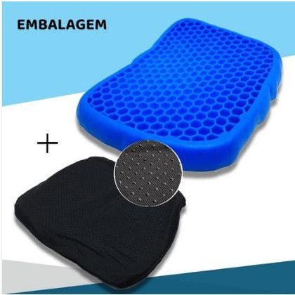 Imagem de Almofada Com Capa Em Silicone Gel Para Assento Banco de Carro Escritorio Ortopédico