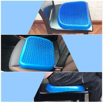 Imagem de Almofada Com Capa Em Silicone Gel Para Assento Banco de Carro Escritorio Ortopédico