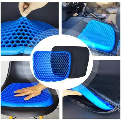 Imagem de Almofada Com Capa Em Silicone Gel Para Assento Banco de Carro Escritorio Ortopédico