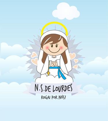 Imagem de Almofada Com Enchimento Oração Santinho Nossa Senhora de Lourdes