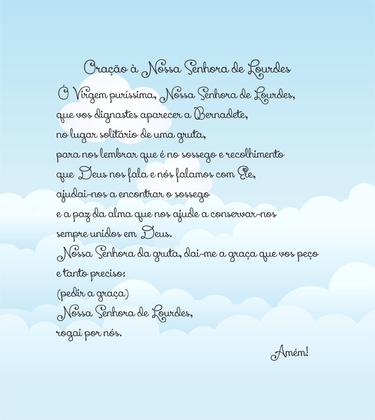 Imagem de Almofada Com Enchimento Oração Santinho Nossa Senhora de Lourdes